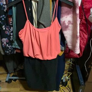 Combined peach and black mini dress